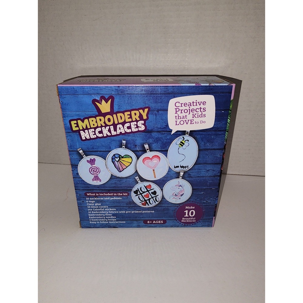 NEW Craftiloo Embroidery Necklace‎ Craft Kit Makes 10